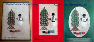 Snowman Decorating Holiday Tree trio