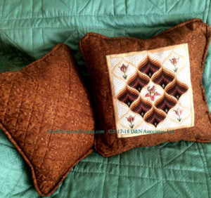 pillows with a quilted back panel