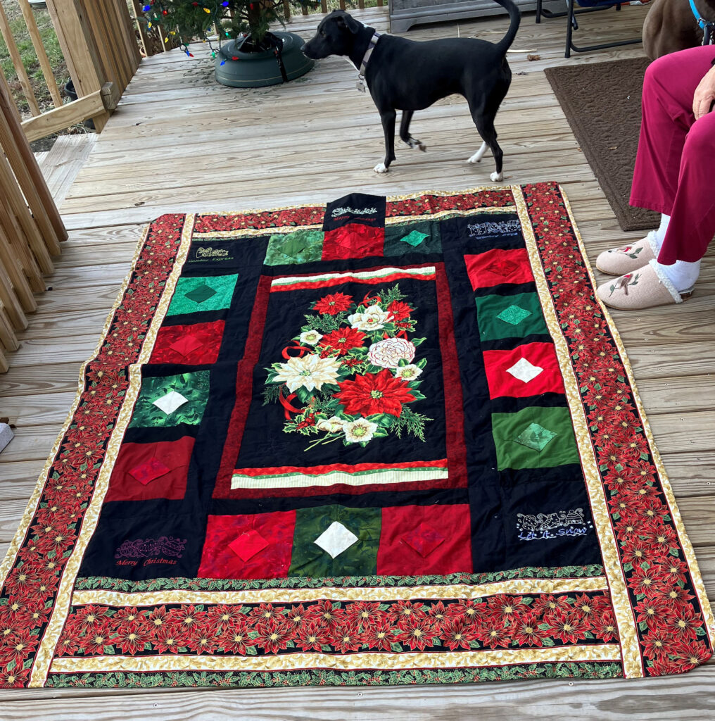 Christmas quilt, finished 2023