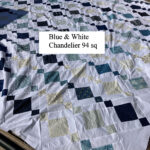 Chandelier blue and white quilt