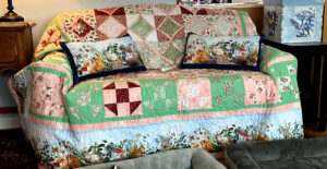 sofa w 2 long pillows