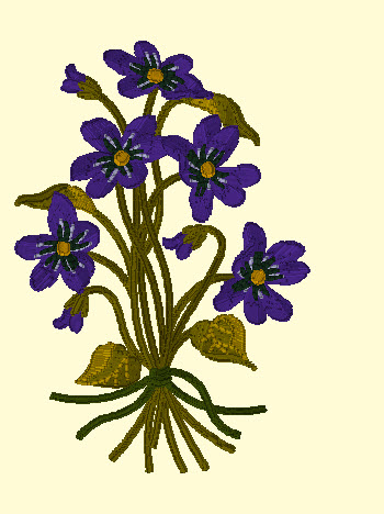 Violets kitchen towel