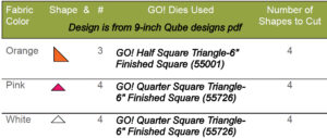 Accuquilt Turnstile block dies from 12-inch Qube