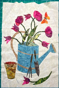 Seasonal Silhouettes Block 03 watering can 13 x 17 inches