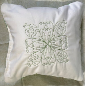 white green squares 9 inch squares back