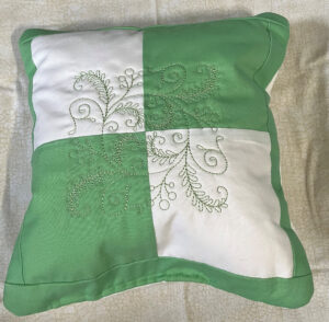 white green squares 9 inch squares front