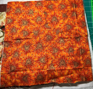 13-inch square orange back